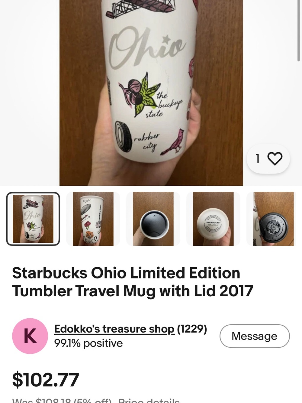 Starbucks Ohio Limited Edition Travel Mugs - Picture 7 of 7